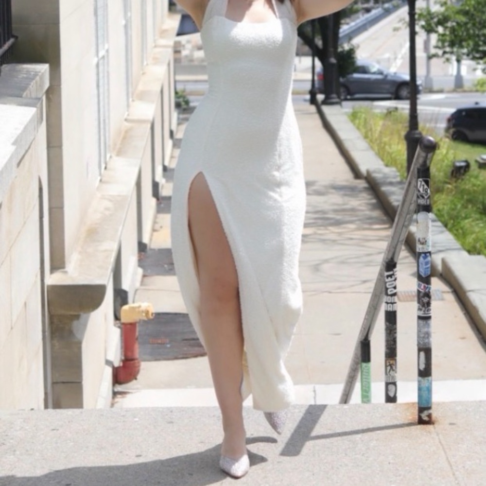 Oh Polly Strapless White Gown - Picture 2 of 8